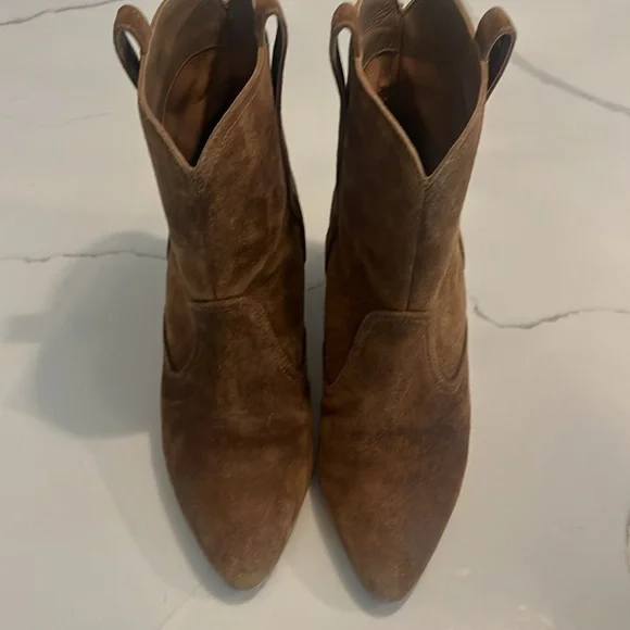 Laurence Dacade Italian Brown Suede Ankle Boots short cowboy style Size EU 39 - Picture 5 of 7